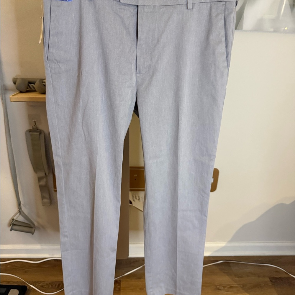 Roundtree & Yorke travelSMART Straight Fit Stretch Heather Gray Pants NWT 40x30